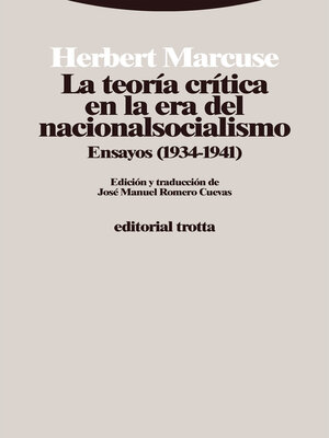 cover image of La teoría crítica en la era del nacionalsocialismo